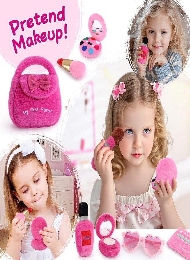 Golray Plush Toddler Purse Baby Girl Pretend Play Toy - 10 Pcs My First Purse with Soft Sensory Toy Smartphone/Crinkle Makeup Beauty Playset for Toddler Baby Girl Christmas Birthday Gift Ages 3 4 5 - Image 5